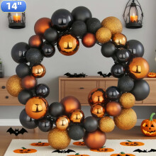 14 Inch DIY Halloween Ball Wreath with 60 PVC Balls