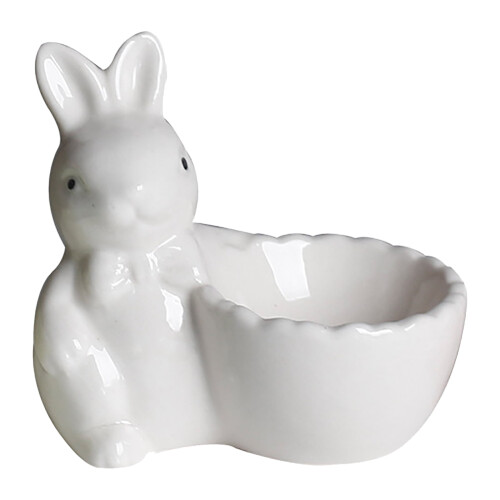 Ceramic Rabbit Egg Cup, 3-inch Easter Egg Holder & Home Decor – Compatible with Standard Eggs