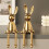 Brass Rabbit Figurine Statue Ceramic Electroplated 1 Piece 1