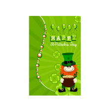 St Patricks Day Decorative Poster with Shamrock Leaf Border for Home Office Wall Art Holiday Decor Gift