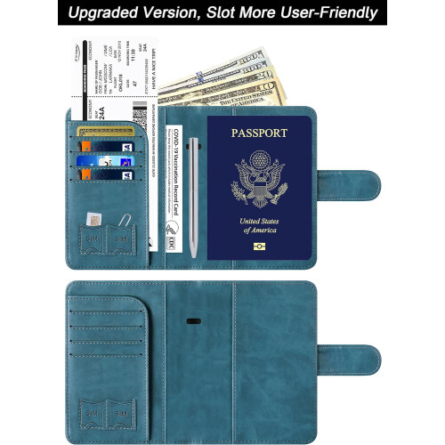 AirTag passport holder wallet leather RFID blocking 1 piece 2