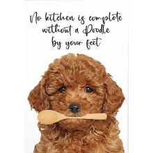 Poodle By Your Feet Wall Poster – Farmhouse Kitchen Decor, Pet Lover Gift – Compatible with Standard Frames