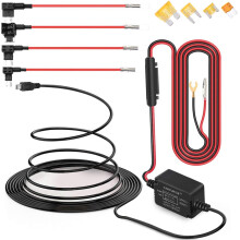 Kit de instalação fixa para Dash Cam Mini USB 12V 30V para 5V com fusíveis e proteção contra baixa tensão (1 conjunto).