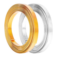 Aluminum Wire Flat Mixed color 10x1mm 5m/roll 2 colors 1roll/color 2rolls/box