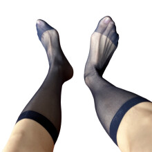Chaussettes habillées en soie pour homme, unies et transparentes, longues, lot de 3