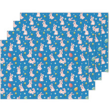 Linen-Polyester Placemats Set of 4, 12 x 18 Inch