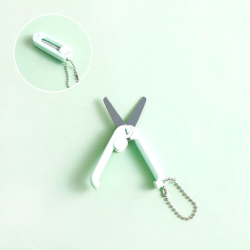 Mini Folding Scissors with Keychain, Portable Retractable Pocket Scissors for Crafting, Scrapbooking – Compatible with Sharp