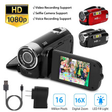 HD1080P digitalt videokamera med 2,7-tommers skjerm, 16x zoom,
