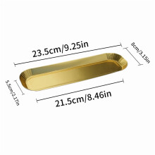 10pcs Golden Silver Trays Dinner Plates Disposable Paper Plate Birthday Wedding Party Tableware Golden Disposable Paper Tray