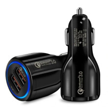 Car Charger Adapter, High Compatibility Charger for iPhone & Samsung, Automatic Power-off Protection for Safety (Black), Shockproof Protection
