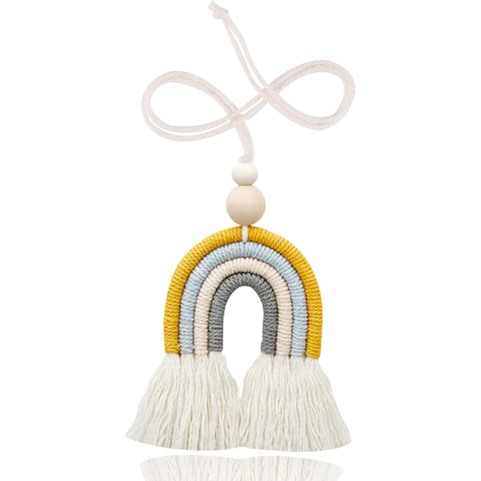 Wooden Beads, Macrame Bohemian Rainbow Charm, Essential Oil Diffuser Car Decoration Home Decor Handmade By Artisans Cute Handmade Macrame 9044386815286