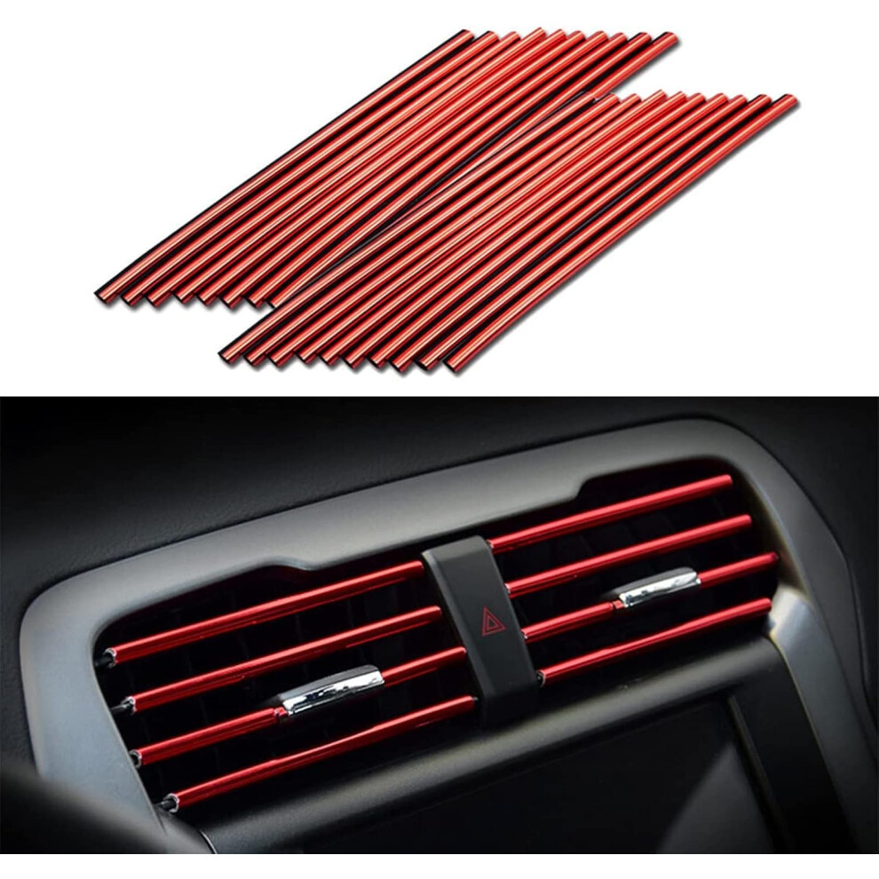 Air Conditioner Vent Outlet Strip, Stylish Electroplating Coat Non Distracting Durable Pvc Material Universal Car Vent Outlet Trim Easy Install Car 9044386815170