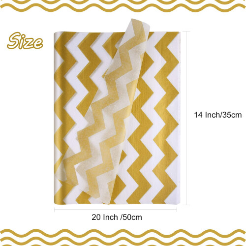 Gold and White Tissue Paper 60 Sheets 3 Designs 1