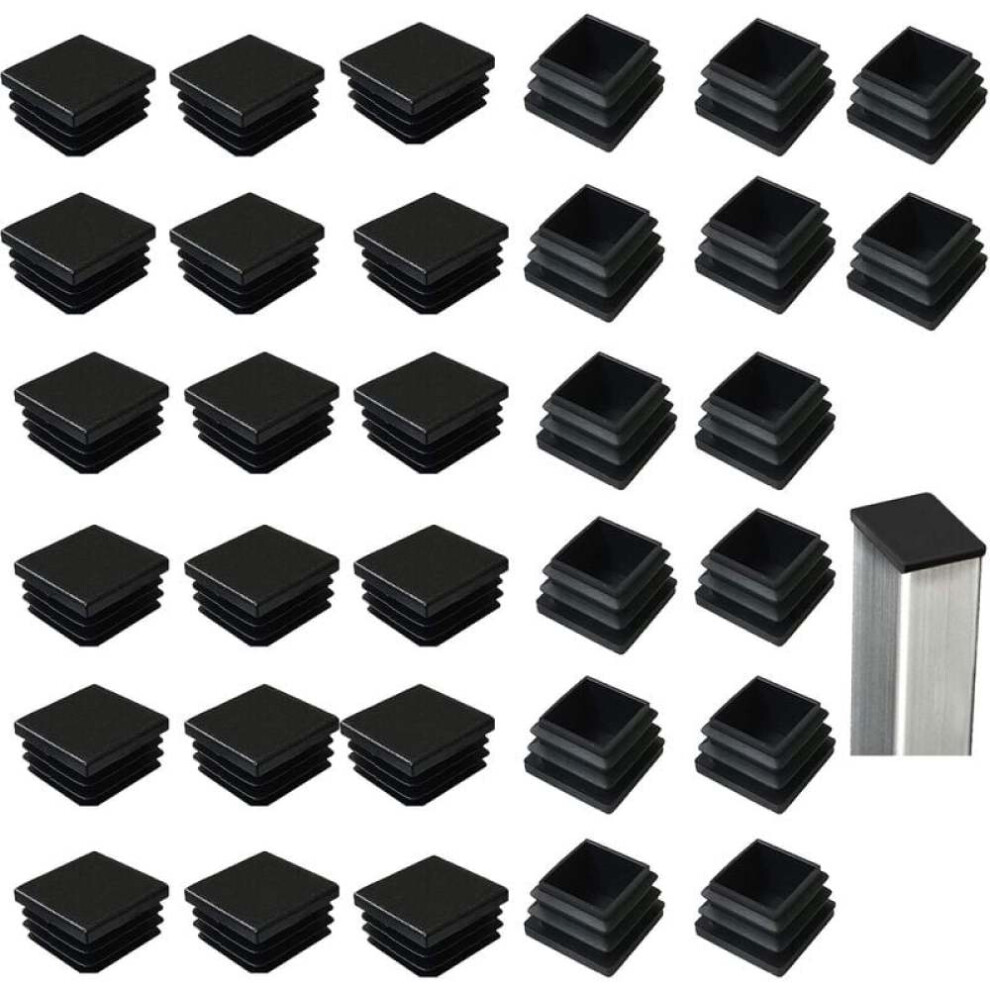 Tube End Caps For Square Tubing, Square Tubing Inserts 40X40mm Non-Slip Protective Caps For Furniture And Fencing, Plastic Inserts For Chair Legs 9044386800022