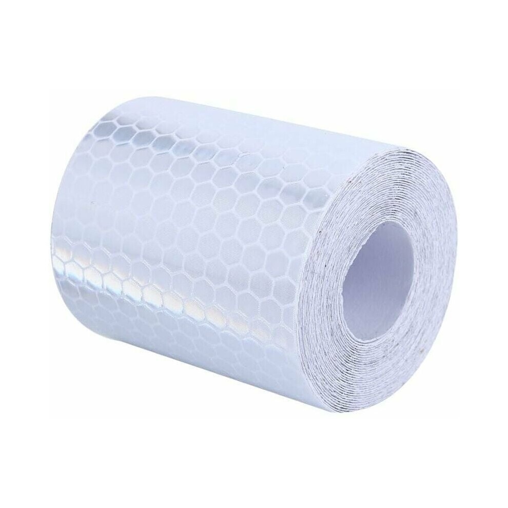High Visibility Reflective Tape, Self Adhesive Waterproof Material For Outdoor Use, 3M X 5Cm Roll Safety Warning With Strong Reflectivity & White 9044386799326