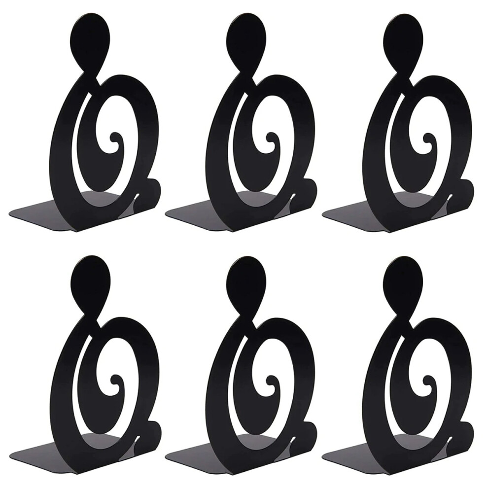 Music Theme Metal Iron Bookends, Unique Design Nonskid Thickening Book Organizer With Powder-Coated Surface Anti-Rust For School Home Office (3 9044386798145