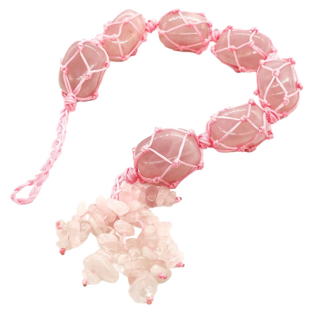 Rose Quartz Crystal, Car Charm For Rear View Mirror Accessories, Metaphysical Decor For Spiritual Ornaments Hanging Quartz Enhances Your Car And 9044386798138
