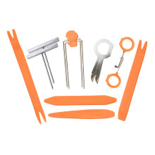 Multi-Function 12pcs Orange Car Trim Removal Tools - Practical Removal Tools Are Plastic Car Stereo Audio Radio, Fasteners, Panel Trim Removal And