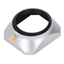 Parasol para objetivo Square Retro de 46 mm, plateado, tapa de 49 mm