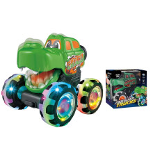 (Crocodile) Kids Monster Truck Toy with Light Up LED Wheels, Press and Go Dinosaur Trucks Car Toy, Birthday Gift for Boys Girls