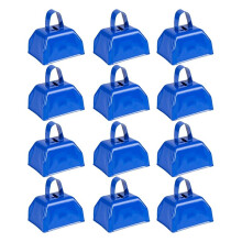 Cow Bells Noise Makers Cheering Bell: 12 Pcs Metal Cowbells with Handle for Sporting Events - Small Loud Bell