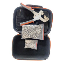 Grommet Eyelet Pliers Kit, 1/4 Inch 6mm Grommet Tool Kit with 200 Metal Eyelets for Leather/Belt/Cloths with EVA Bag
