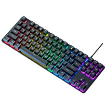 87 Key Mechanical Keyboard Green Axis Gaming Keyboard Wired Color Backlit Keyboard for PC Laptop Office Game A