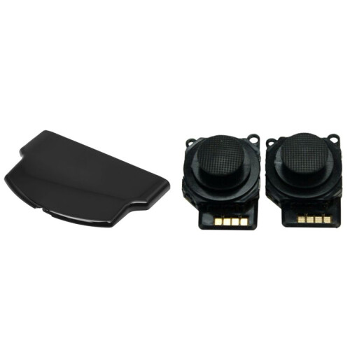1 Pcs Black Battery Cover for  PSP 2000 3000 & 2Pcs Joystick Button Control Thumb 3D Analog Stick