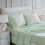 Ensemble de draps en percale de coton pour lit simple – Vert sauge, 45 cm de profondeur 4