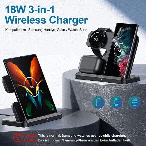 Wireless charger compatible with Samsung charging station 2