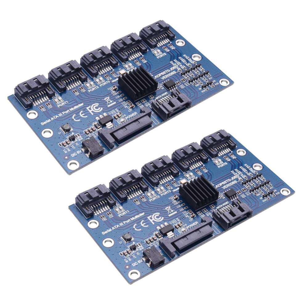2X Controller Card Motherboard Expansion Card 1 To 5 Port Sata3.0 6Gbps Multiplier Port Riser Card Adapter 6131797833992