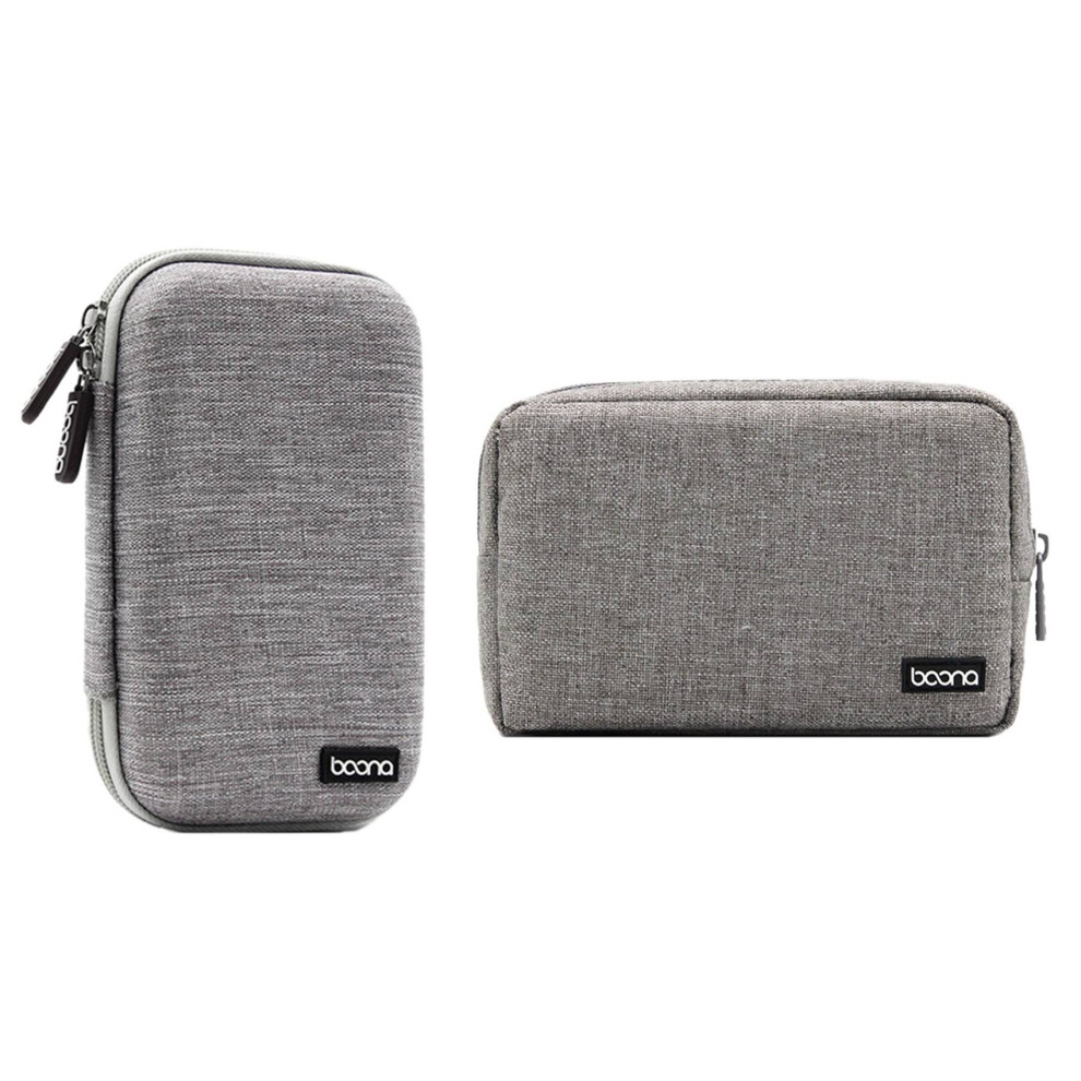 2X Boona Travel Storage Bag Multifunctional Storage Bag For Laptop Power Adapter Power Bank Data Cable Charger Gray 4711262554571