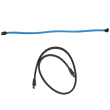 2x 50CM 3.0 III SATA3 7Pin 6Gb/S SSD HDD Hard Disk Data Cord with Nylon Sleeved Premium Version(&Black)
