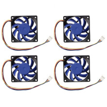 4X 12V 32 70 mm 4-Pin Computer Case CFM PWM CPU PC-Luefter Blau & Schwarz