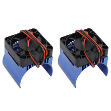 2 Sztuki 42mm Radiator Wentylatora Silnika do 1/10 E-Maxx E-Revo Summit Arrma 1/8 Kraton Talion Typhon RC Car, Niebieski