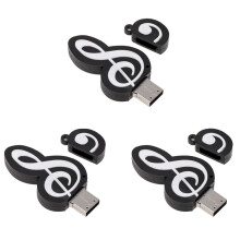 3X USB 2.0 Stick Bonito Dos Desenhos Animados Memory Stick Music Notes SíMbolo USB 2.0 Memory Drive Flash USB Externo Memory Stick 16GB