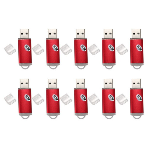10X USB 2.0 Flash Memory Stick Pen Drive Storage Thumb Color:Red Capacity:512MB