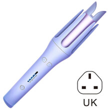 (UK plug, Purple) Automatic Curling Iron - 32mm Barrel Anti-Scald Ceramic Hair Curler, Negative Ions for Smooth Curls