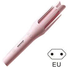 (EU plug, Pink) Automatic Curling Iron - 32mm Barrel Anti-Scald Ceramic Hair Curler, Negative Ions for Smooth Curls