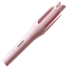 (UK plug, Pink) Automatic Curling Iron - 32mm Barrel Anti-Scald Ceramic Hair Curler, Negative Ions for Smooth Curls