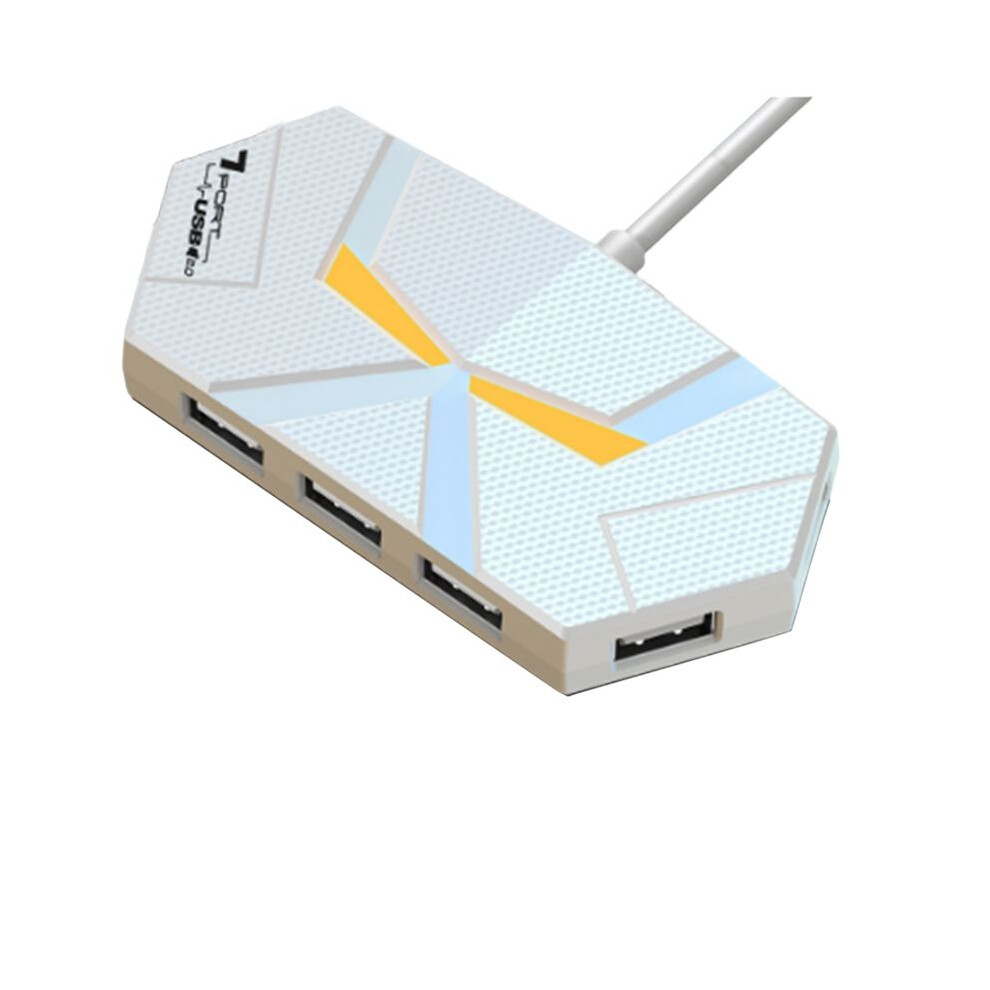 0.6Cm Hub 7-Port Compatible Usb2.0 Expansion Splitter Laptop Connect Hard Drive Computer Type-C Stable Transfer Data 4711592956694