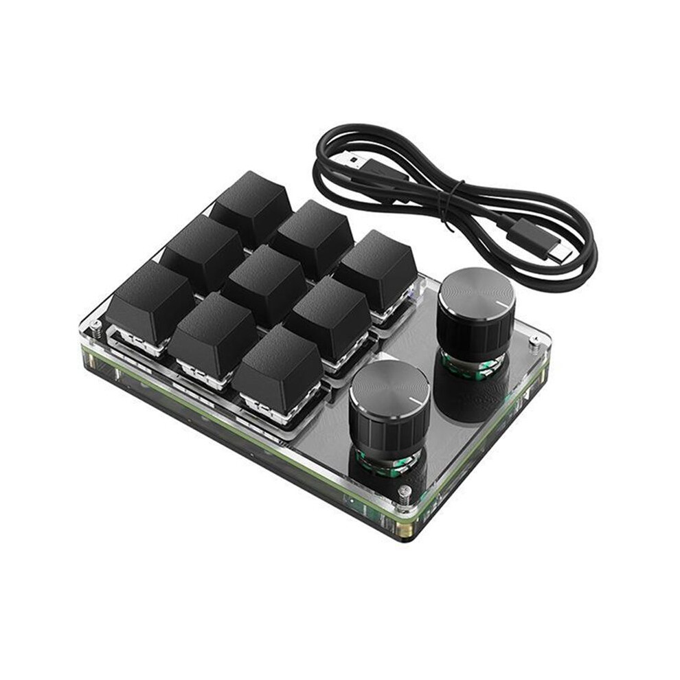 One Handed Keyboard Programmable Mechanical Gaming Keyboard 9 Keys Rgb Macro Keyboard With Dual Knobs 6133495321818