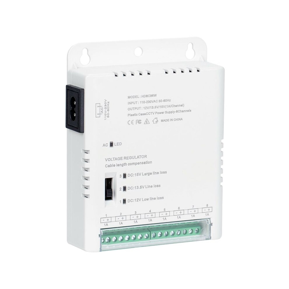 Cctv Camera Power Supply Distribution Power Supply 90V-264Vac Input To 12V-13.8-15Vdc Output 8 Channel, Hd8c96w 4762295537666