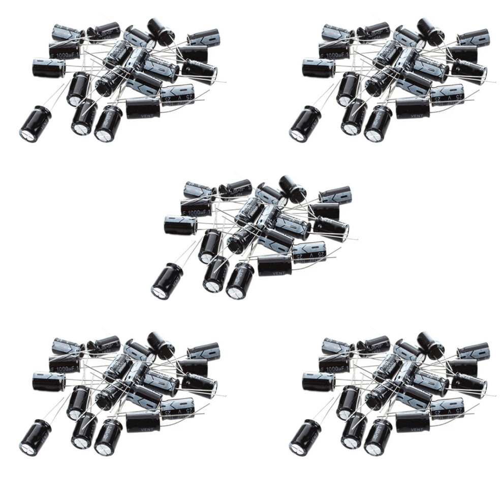 100 Pcs 1000Uf 25V 105C Radial Electrolytic Capacitors Black 10X17mm 6132795493805