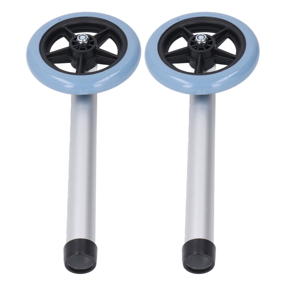 2pcs Stainless Steel Walker Wheels for Elderly & Disabled Rollator Replacement