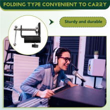 Adjustable Microphone Suspension Boom Scissor Arm Stand for Voice Recording,Mic Stand for Broadcasting Iron