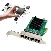 2X PCIE Network Card PCI-E X1 4 Port Gigabit Ethernet Server Network Card Adapter for Love Fast Sea Spider ROS Router