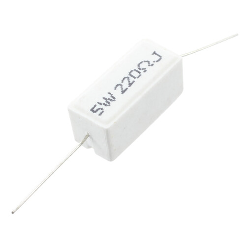 20 Pcs Axial Lead Ceramic Cement Power Resistor 220 Ohm 5W 2