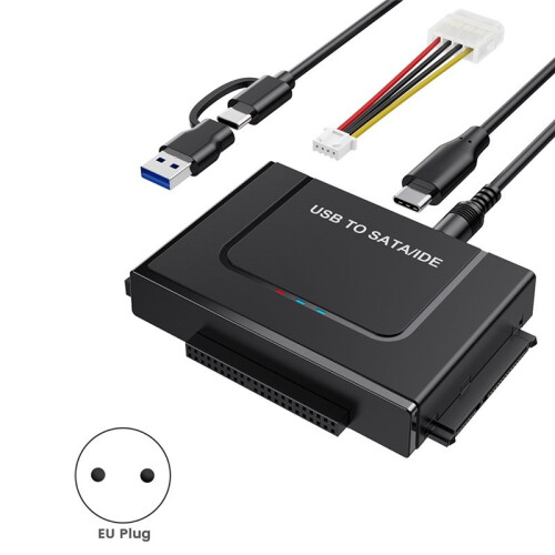 USB to /IDE Adapter  USB Hard Drive Cable Adapter for 2.5inch and 3.5inch  Solid State Disk EU Plug 2