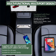 USB Hub for Model 3 Highland Model Y Juniper 2025 Center Console Docking Station Fast Charge Cable Adapter